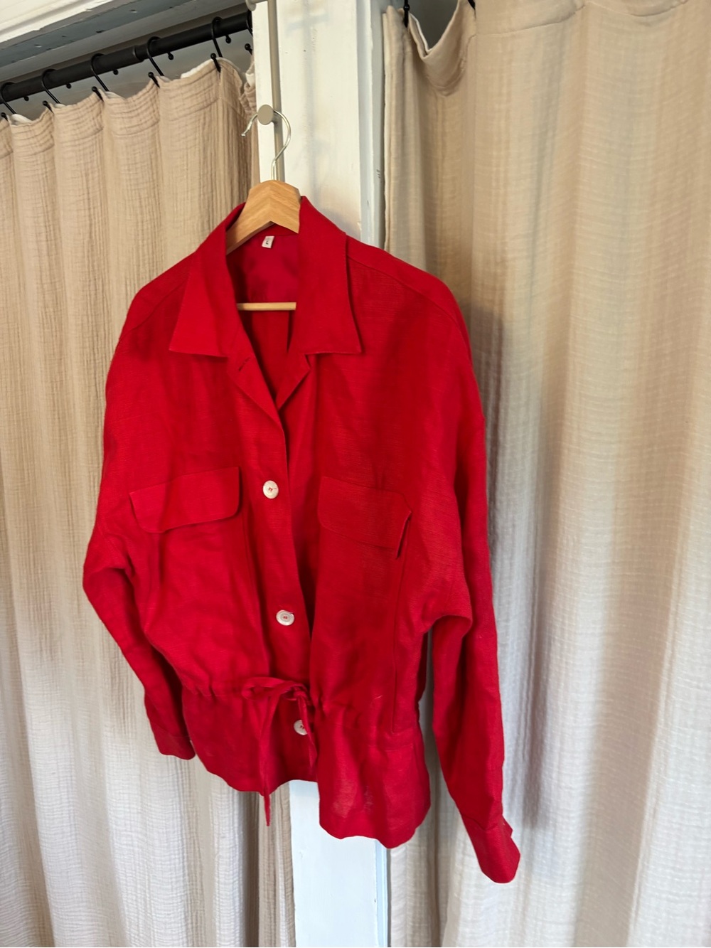 Vintage Made in USA 100% Linen Jacket- Large - Picture 2 of 9
